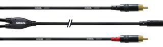 Cordial CFY 3 WCC, Y-adapterikaapeli, miniplug - 2x rca uros, 3m