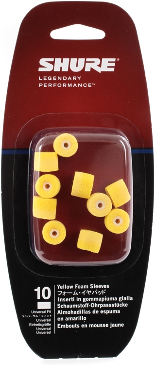 Shure EAYLF1-10 keltainen kertakäyttövaahtomuovisovite