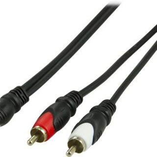 Deltaco MM-140-K kaapeli 3,5mm uros - 2xRCA uros (2m)