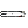 CORDIAL CFY 3 WMM, Y-adapterikaapeli miniplugi- 2x XLR uros, 3m